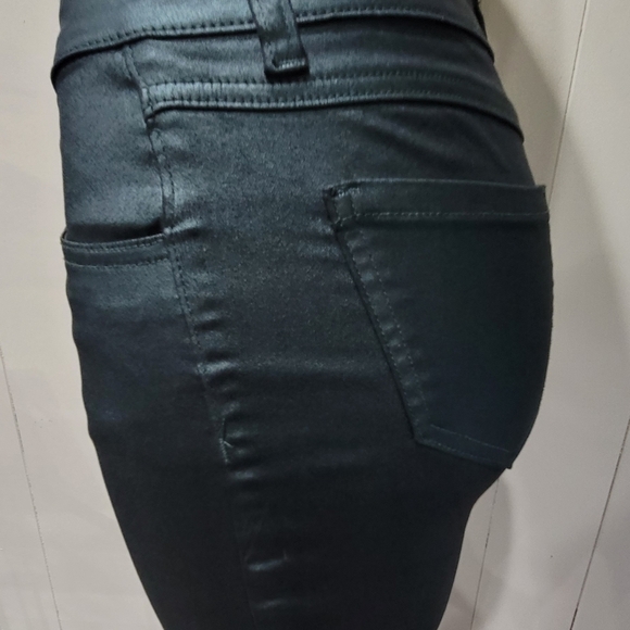 GB Skinny Jeans Coated Green Slimming Women's Sz M - Picture 10 of 14